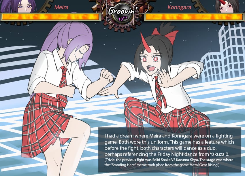 konngara and meira (touhou and 2 more) drawn by aroevela