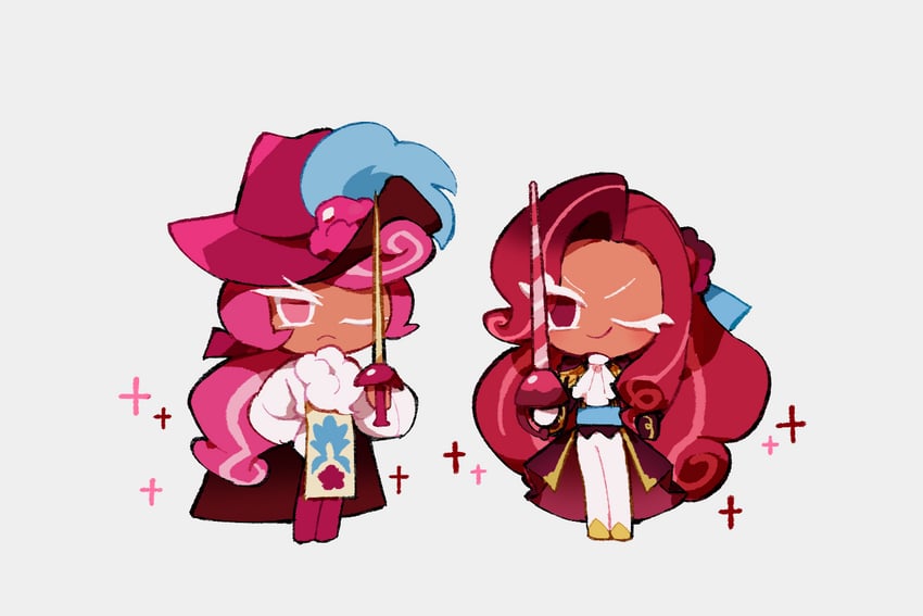 raspberry cookie and raspberry mousse cookie (cookie run and 1 more) drawn by melvi0