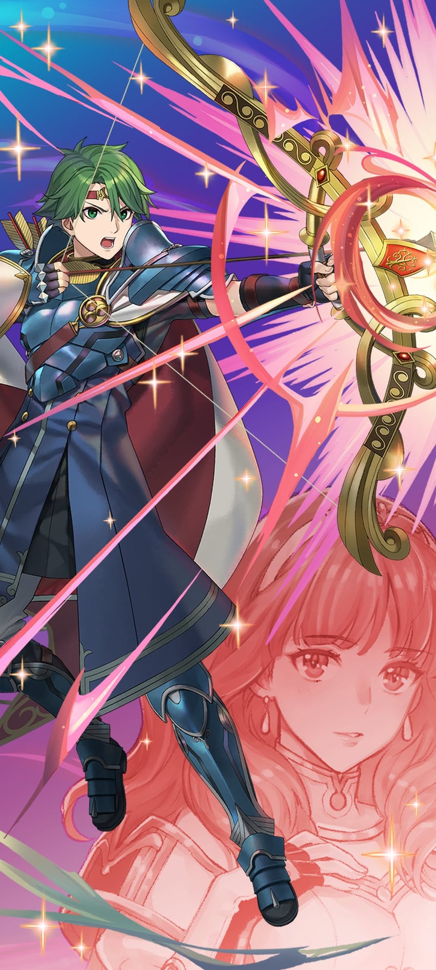 celica and alm (fire emblem and 2 more) drawn by fujikawa_akira and maco_(wondermind)