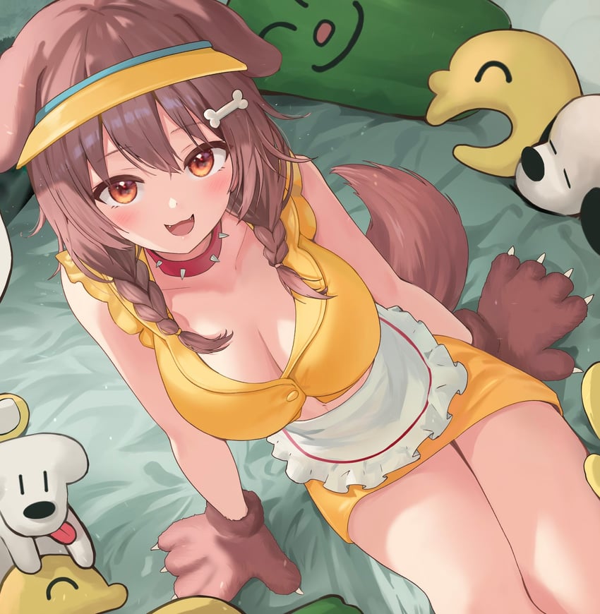 inugami korone, listener, hoso-inu, and futo-inu (hololive and 1 more) drawn by ruka_tou