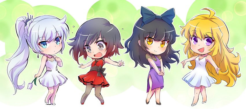 ruby rose, weiss schnee, yang xiao long, and blake belladonna (rwby and 1 more) drawn by iesupa