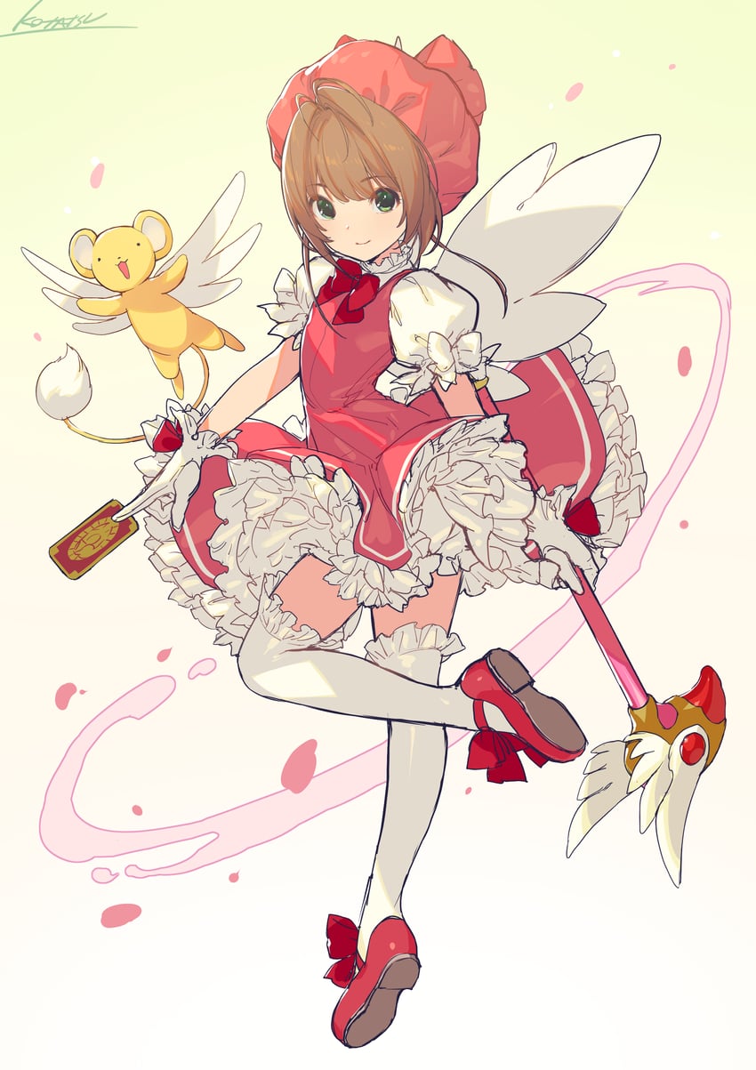 kinomoto sakura and kero (cardcaptor sakura) drawn by kotatsu_(g-rough)
