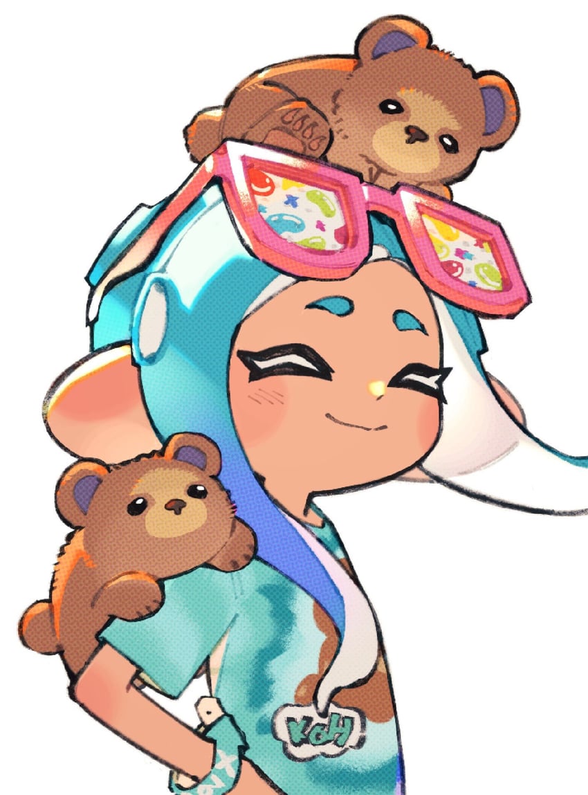 octoling player character and octoling girl (splatoon and 1 more) drawn by inari1369