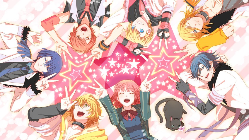 nanami haruka, kurusu shou, shinomiya natsuki, ichinose tokiya, ittoki otoya, and 3 more (uta no prince-sama) drawn by hajikero_(mimizu)