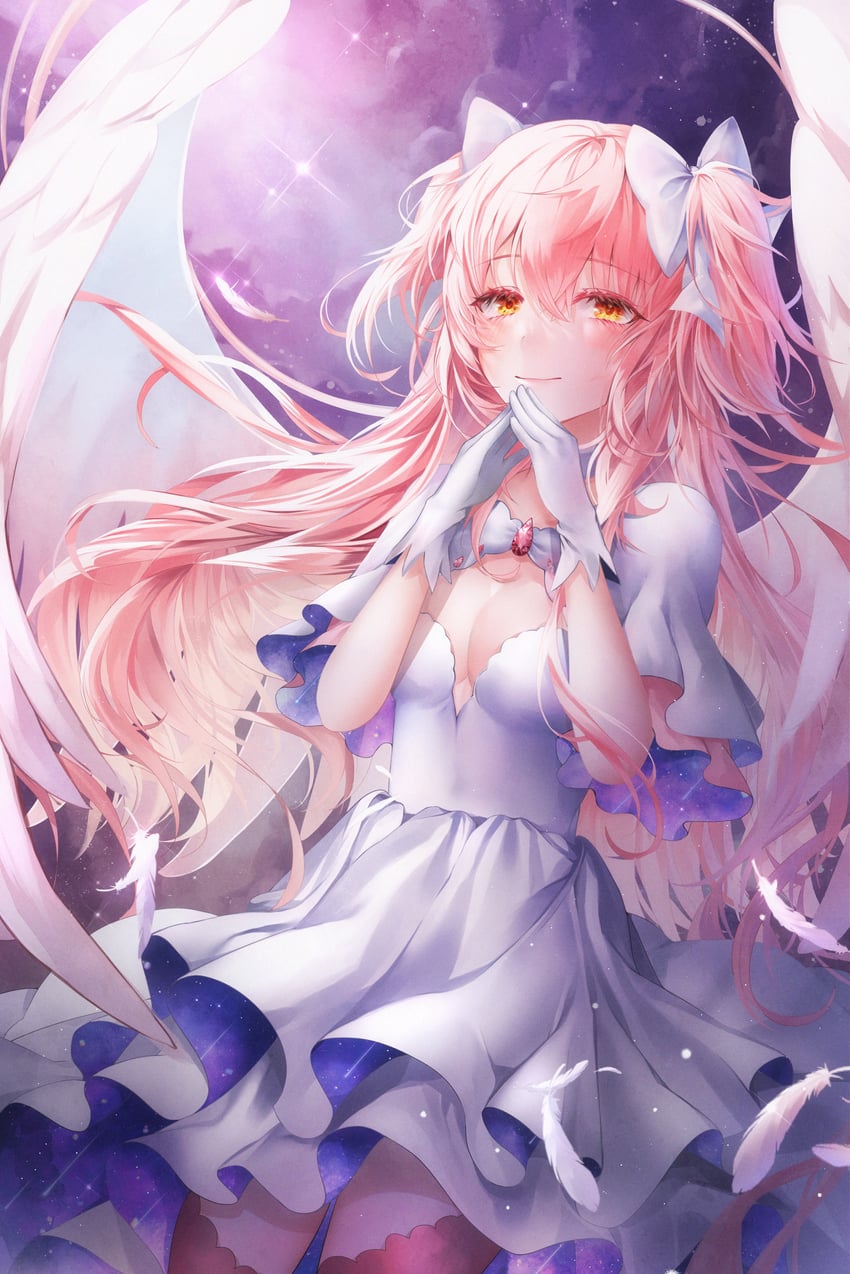 kaname madoka and ultimate madoka (mahou shoujo madoka magica) drawn by uwon
