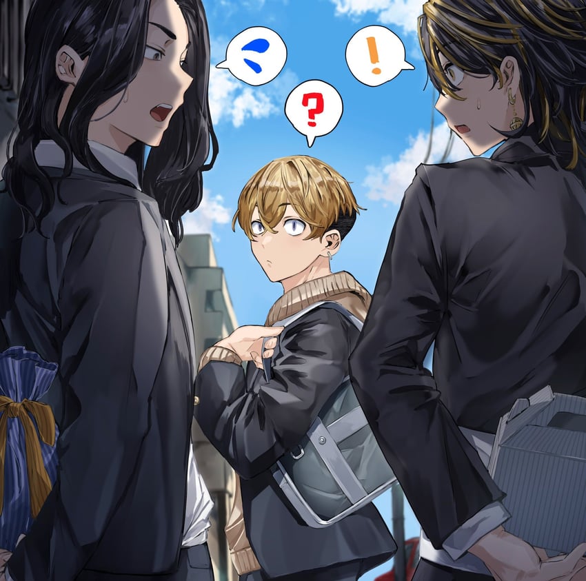 matsuno chifuyu, baji keisuke, and hanemiya kazutora (tokyo revengers) drawn by naka_(58hrprtr)
