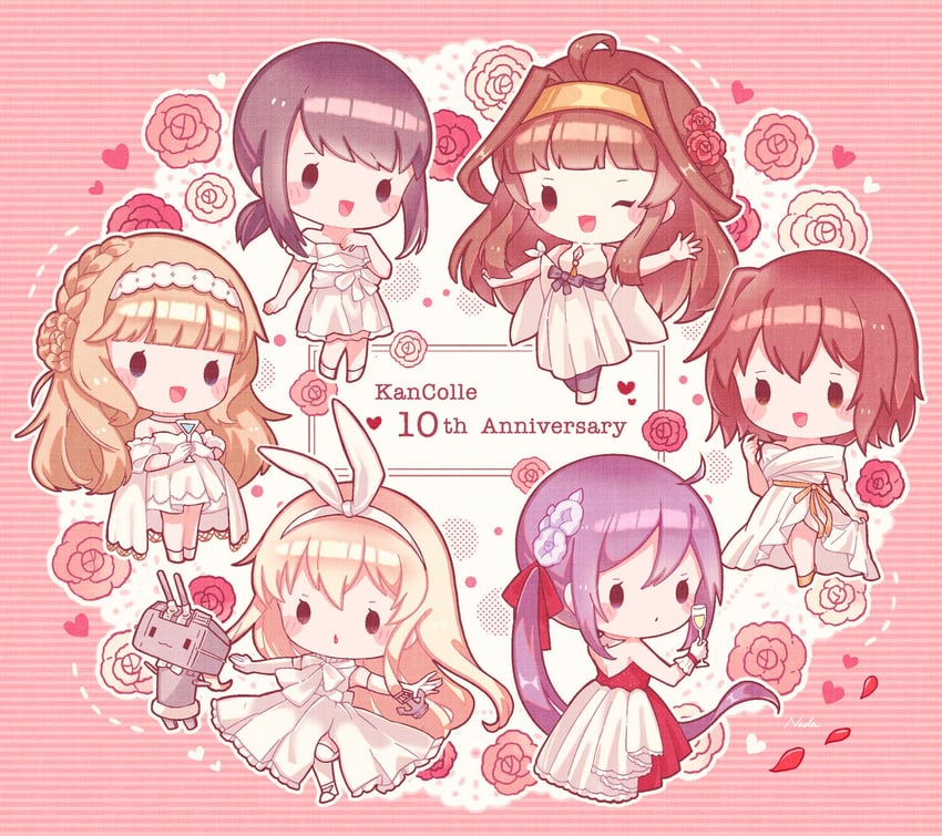 rensouhou-chan, fubuki, shimakaze, kongou, akebono, and 2 more (kantai collection) drawn by nada_namie