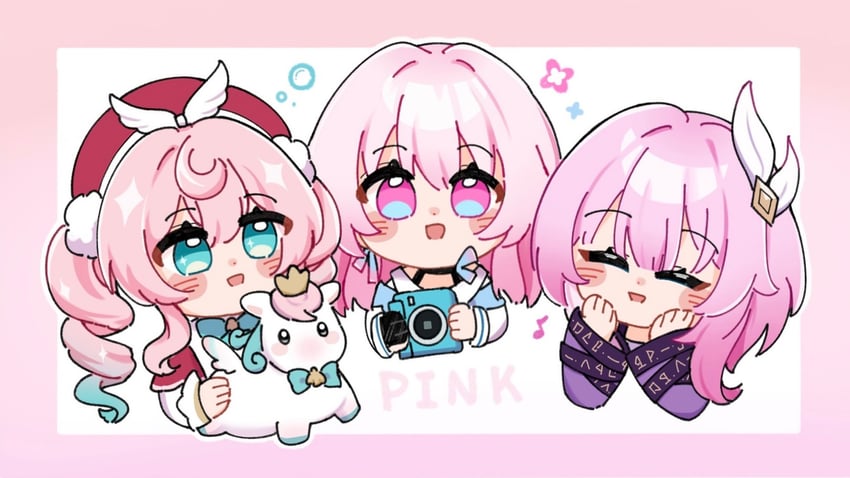 march 7th, hyacine, cyrene, and little ica (honkai and 1 more) drawn by yunya535