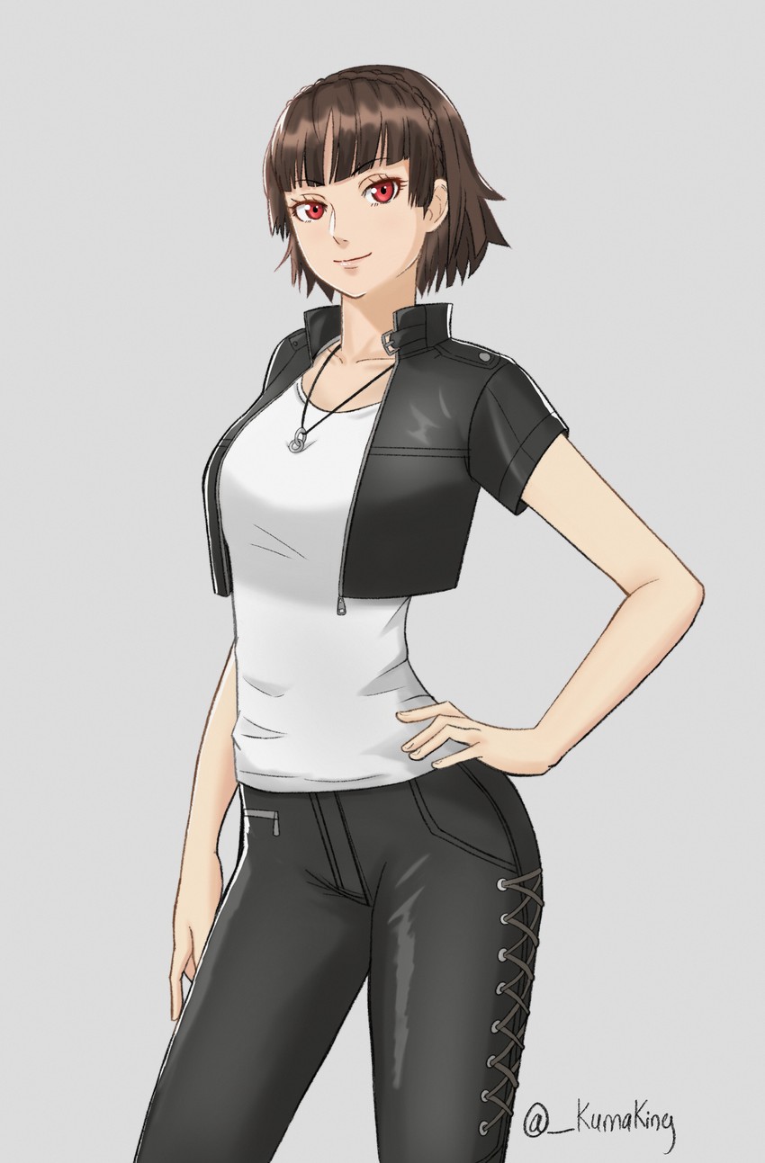 niijima makoto (persona and 2 more) drawn by kumaking