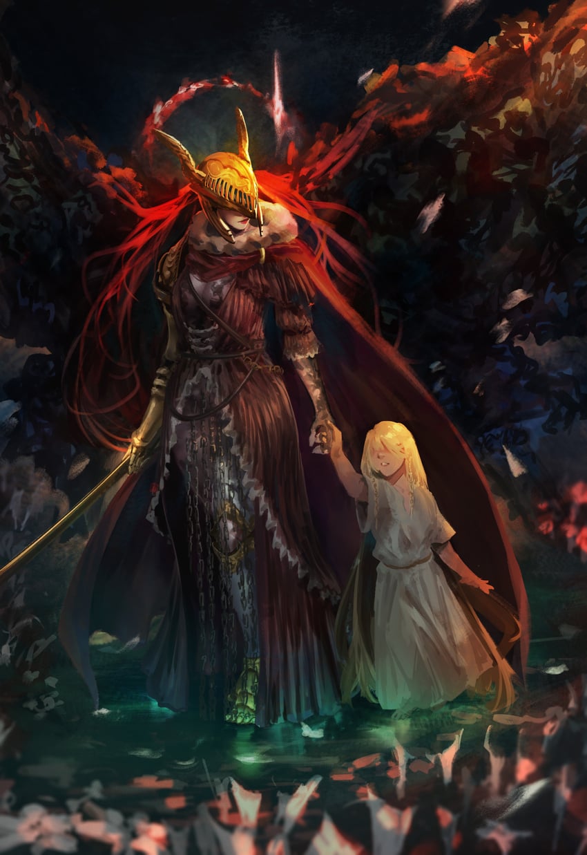 malenia blade of miquella and miquella (elden ring) drawn by sentron