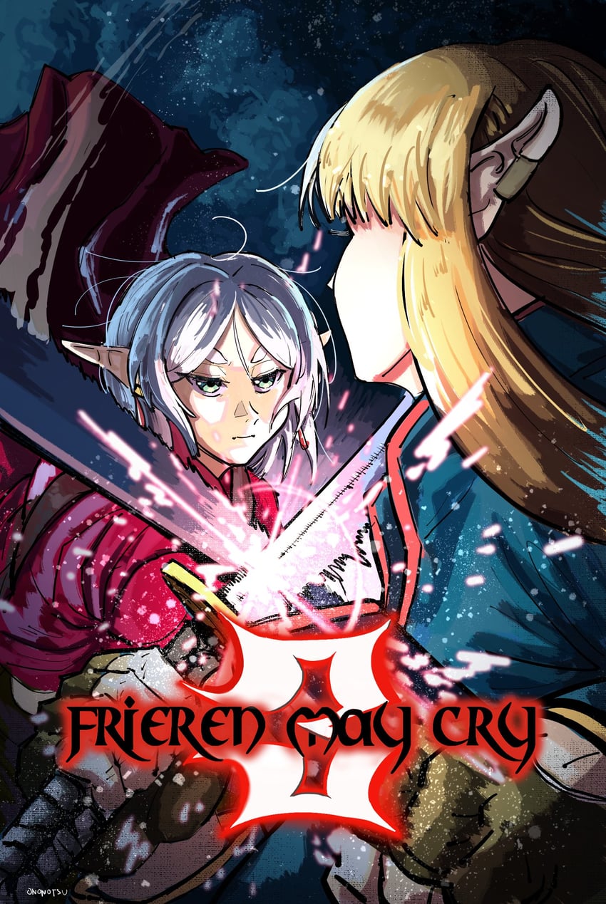 frieren, dante, vergil, and serie (sousou no frieren and 2 more) drawn by ononotsu