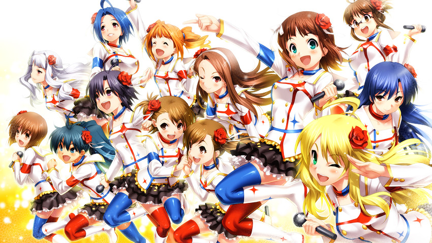 hoshii miki, kisaragi chihaya, amami haruka, kikuchi makoto, shijou takane, and 8 more (idolmaster and 1 more) drawn by zen_(kamuro)