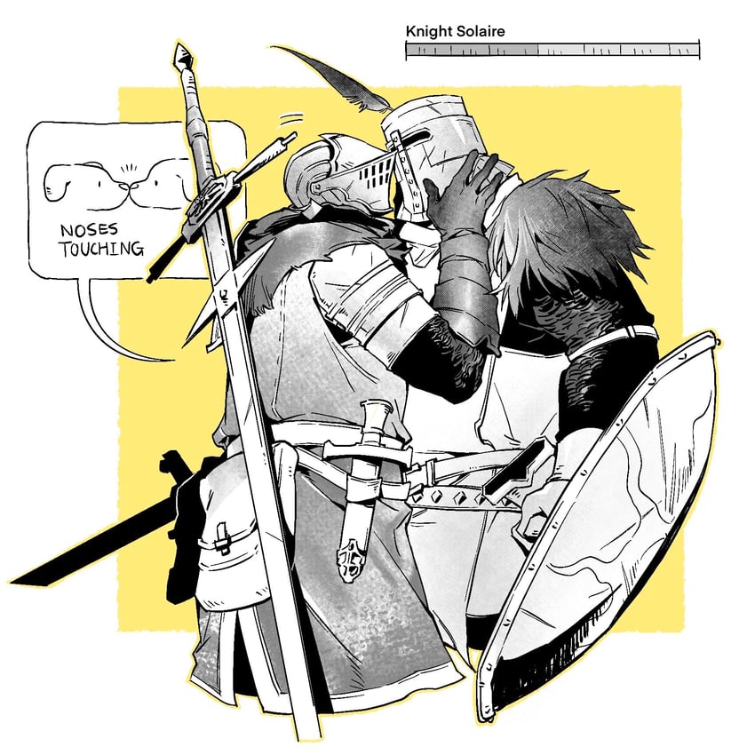 chosen undead and solaire of astora (dark souls and 1 more) drawn by mcs_137