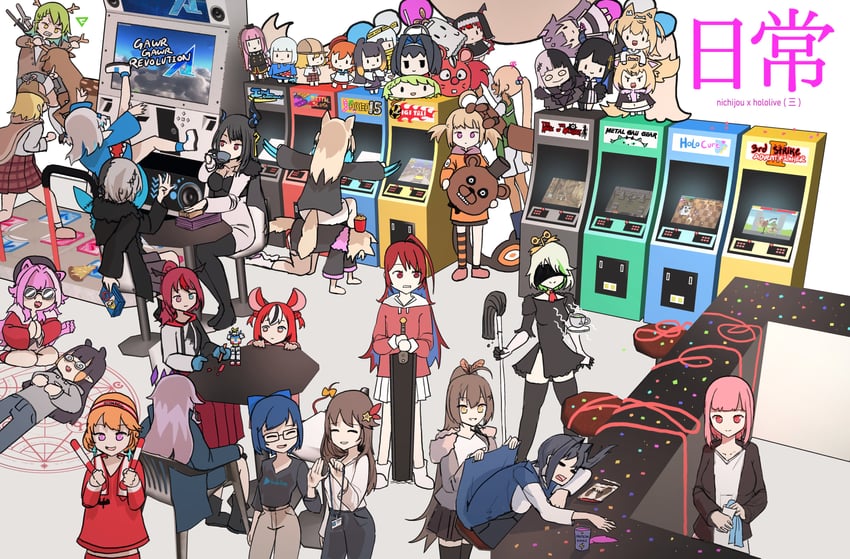 gawr gura, 2b, mori calliope, ninomae ina'nis, ouro kronii, and 19 more (hololive and 15 more) drawn by advarcher