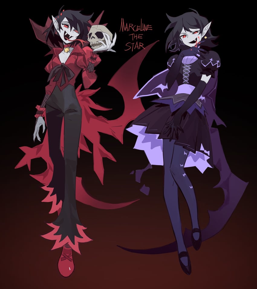 marceline abadeer and the star (adventure time and 1 more) drawn by knifedragon