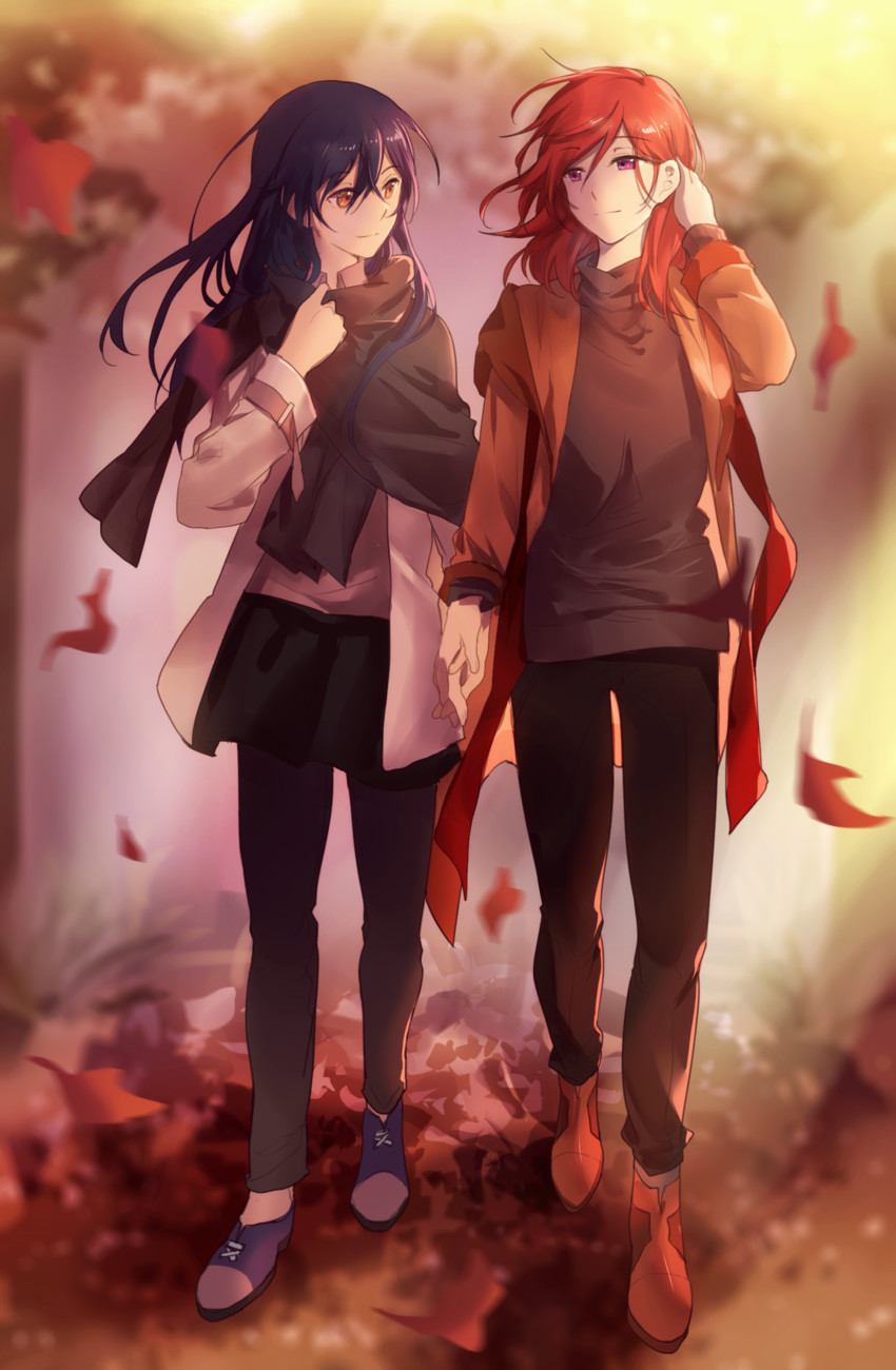 nishikino maki and sonoda umi (love live! and 2 more) drawn by walluka