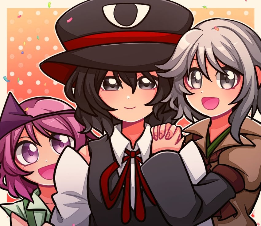 enraku tsubakura, houlen yabusame, and shion (len'en) drawn by 1jumangoku