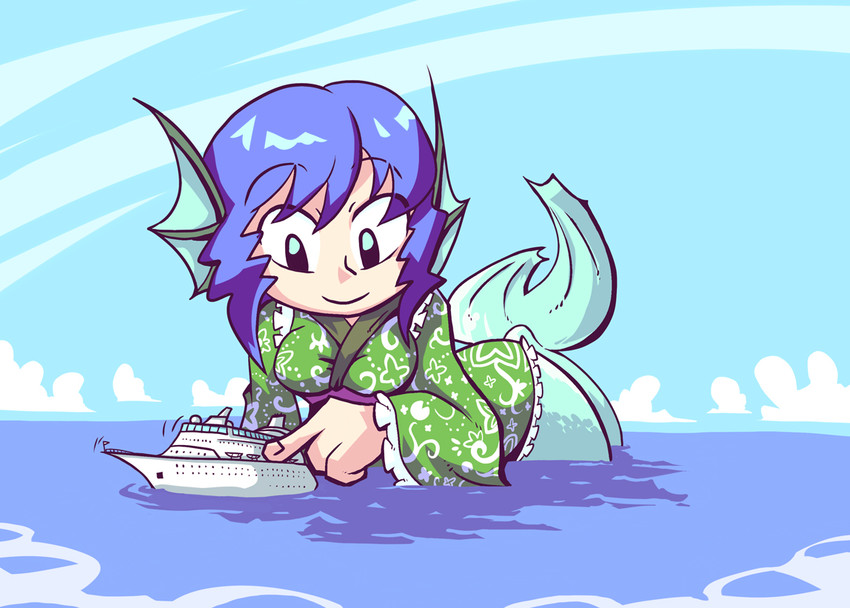 wakasagihime (touhou) drawn by setz