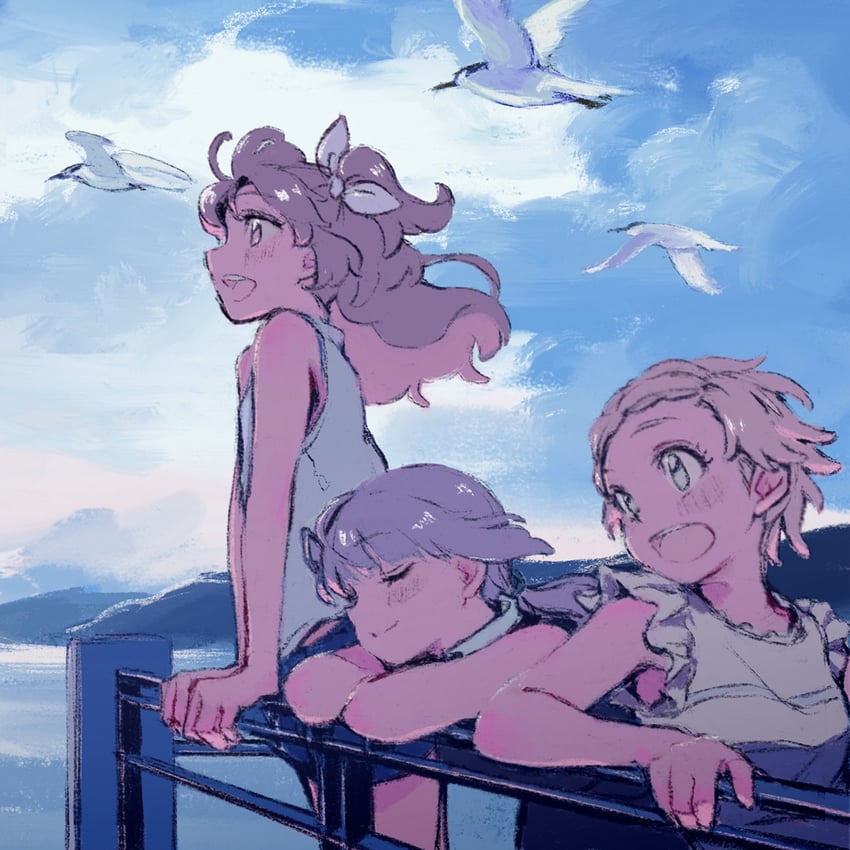 ozora akari, hikami sumire, and shinjo hinaki (aikatsu!) drawn by yukiguni_(ykgn)