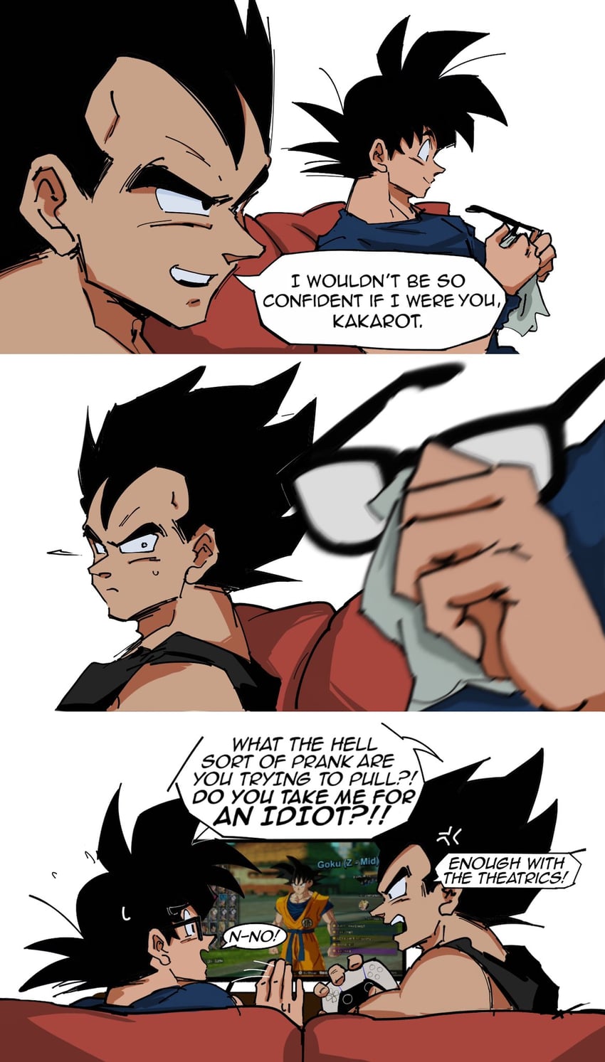 son goku and vegeta (dragon ball and 2 more) drawn by gokutrash