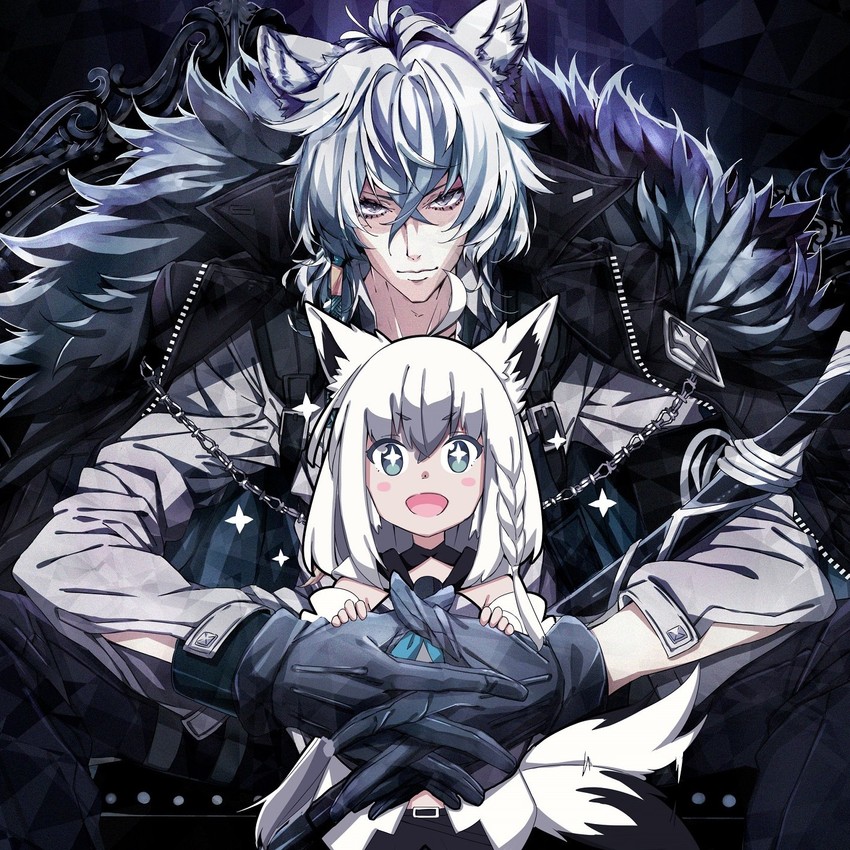 shirakami fubuki and silverash (hololive and 1 more) drawn by cno