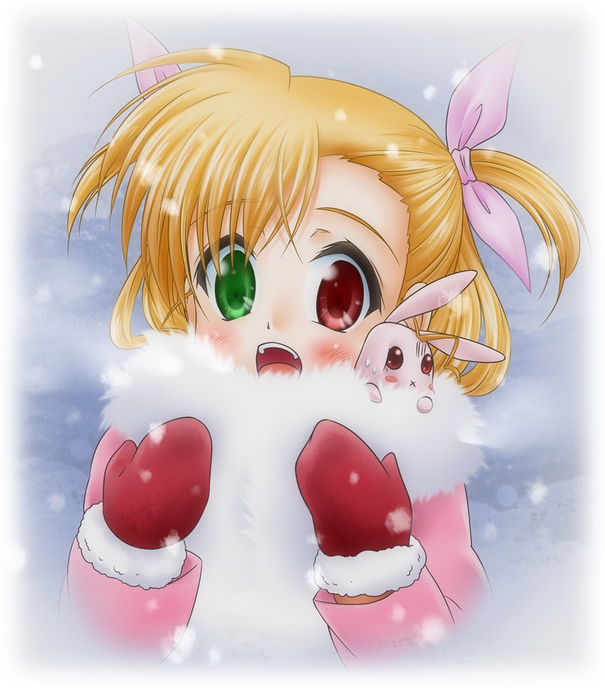 vivio and sacred heart (lyrical nanoha and 1 more) drawn by shinozuki_takumi