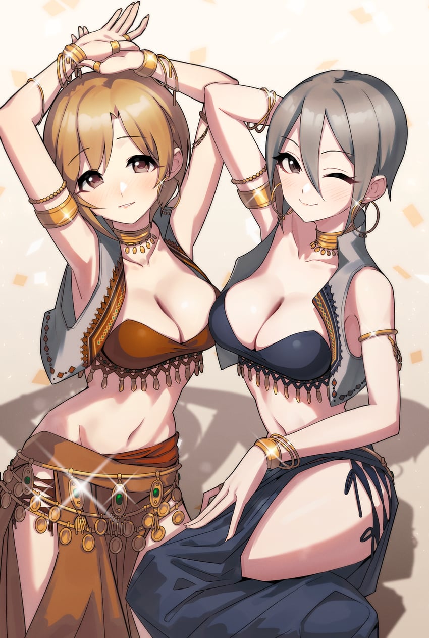 shiomi syuko and aiba yumi (idolmaster and 1 more) drawn by 24riside