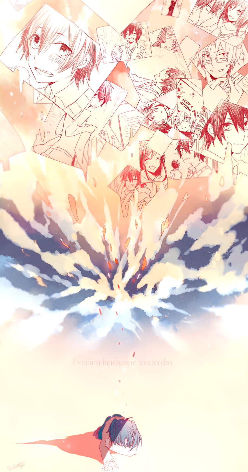 tateyama ayano, kisaragi shintarou, konoha, enomoto takane, kokonose haruka, and 1 more (kagerou project and 1 more) drawn by tsuki_miyabi