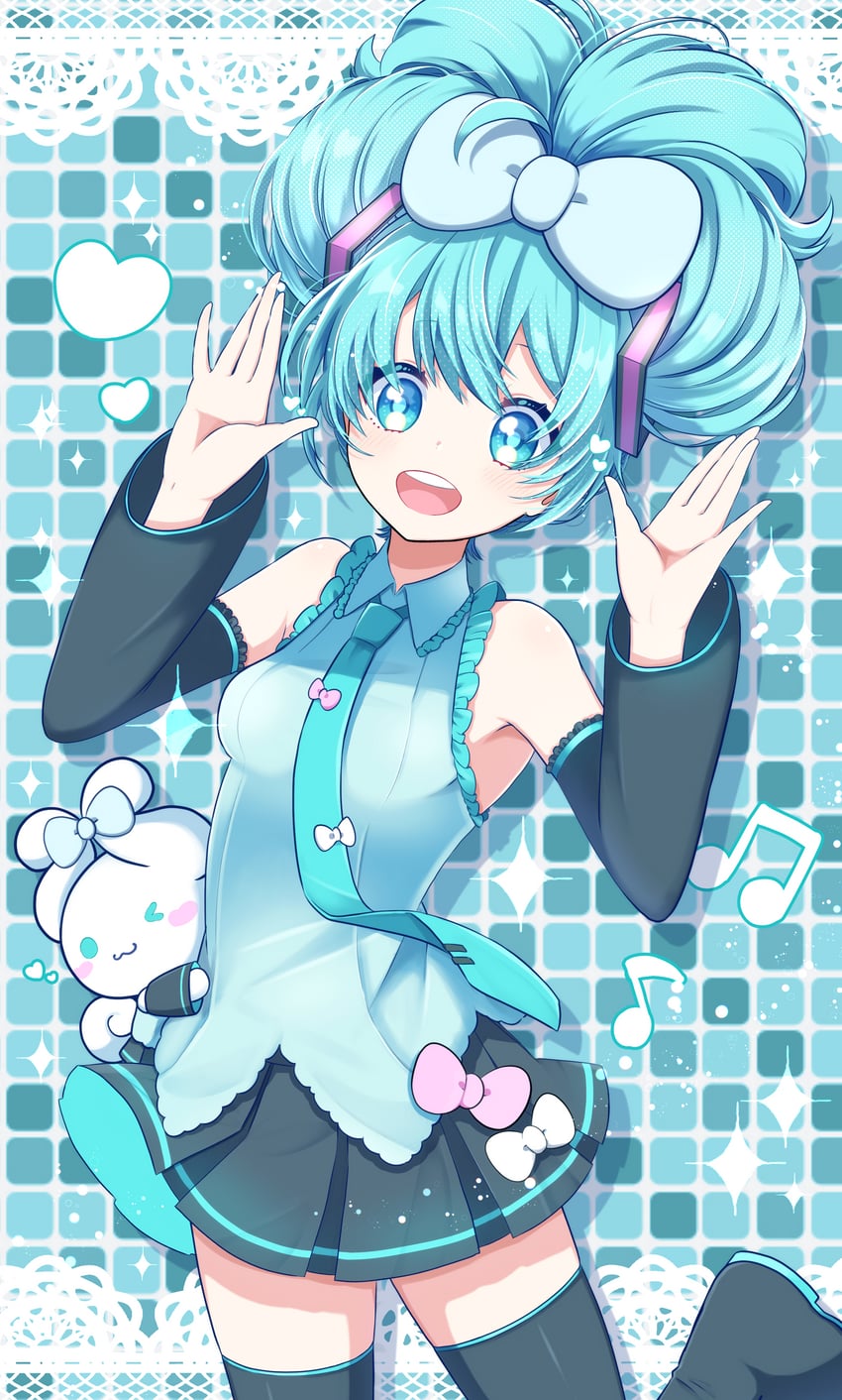hatsune miku, cinnamoroll, and cinnamiku (vocaloid and 2 more) drawn by pina710