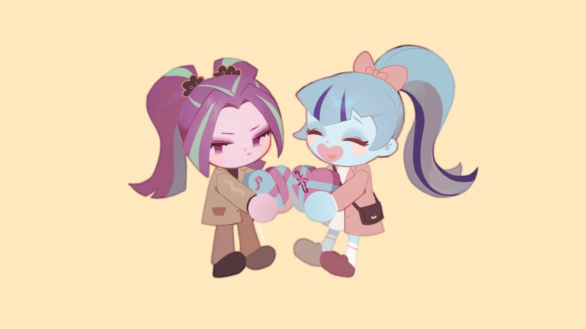 sonata dusk and aria blaze (my little pony and 2 more) drawn by eosatto_(eo4tto)