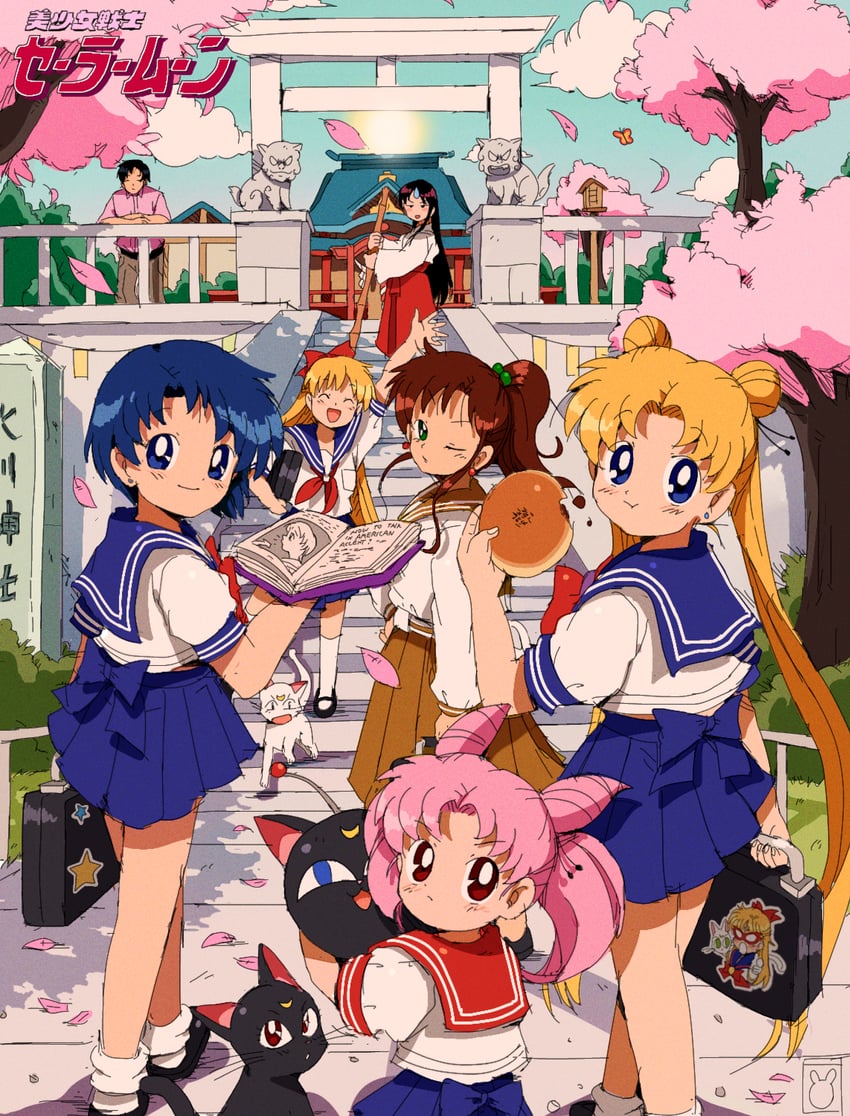 tsukino usagi, mizuno ami, aino minako, hino rei, kino makoto, and 7 more (bishoujo senshi sailor moon and 2 more) drawn by bendedede