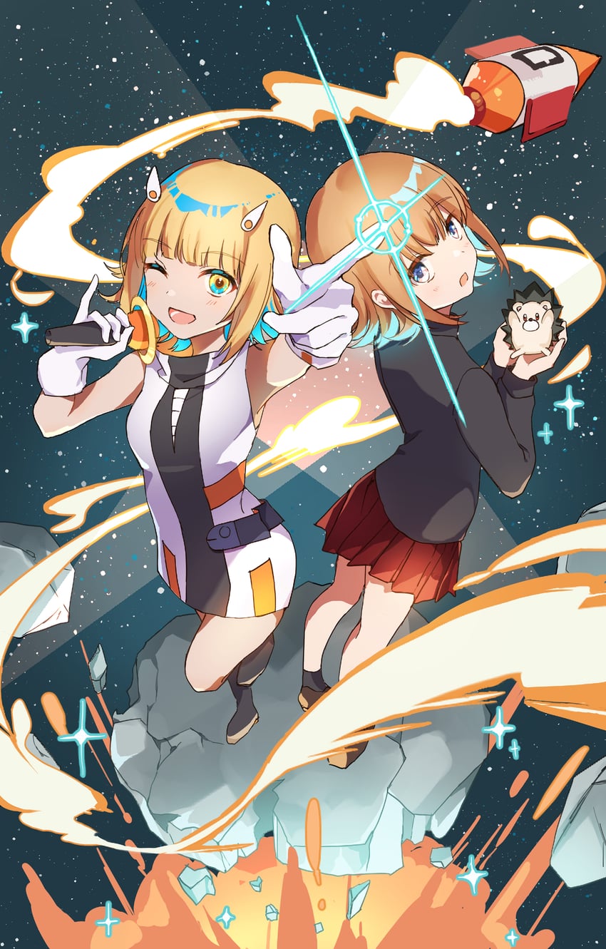 nira-chan and uniguri (zutto mayonaka de ii no ni and 2 more) drawn by ozblpnt