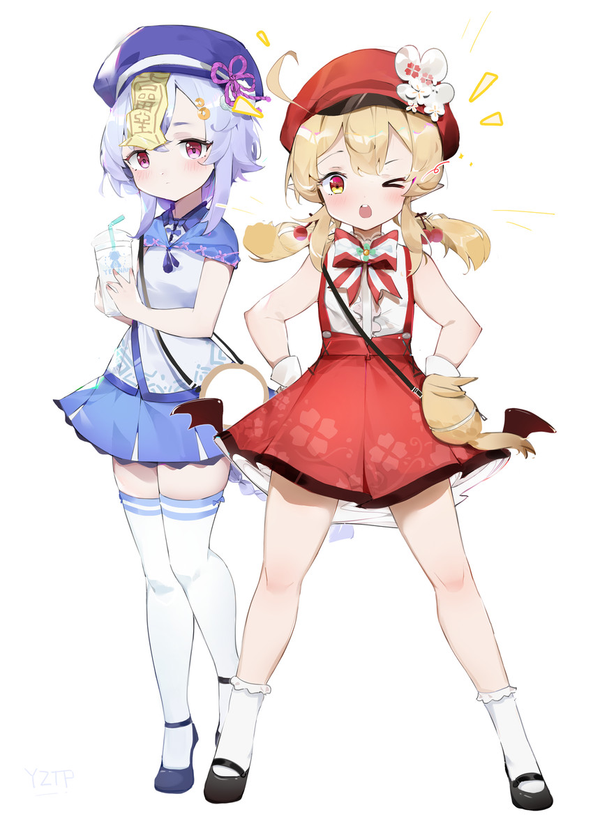 klee and qiqi (genshin impact) drawn by yztp_(sanmery)
