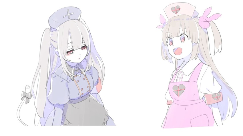 natori sana and minai karte (indie virtual youtuber and 1 more) drawn by enkyo_yuuichirou