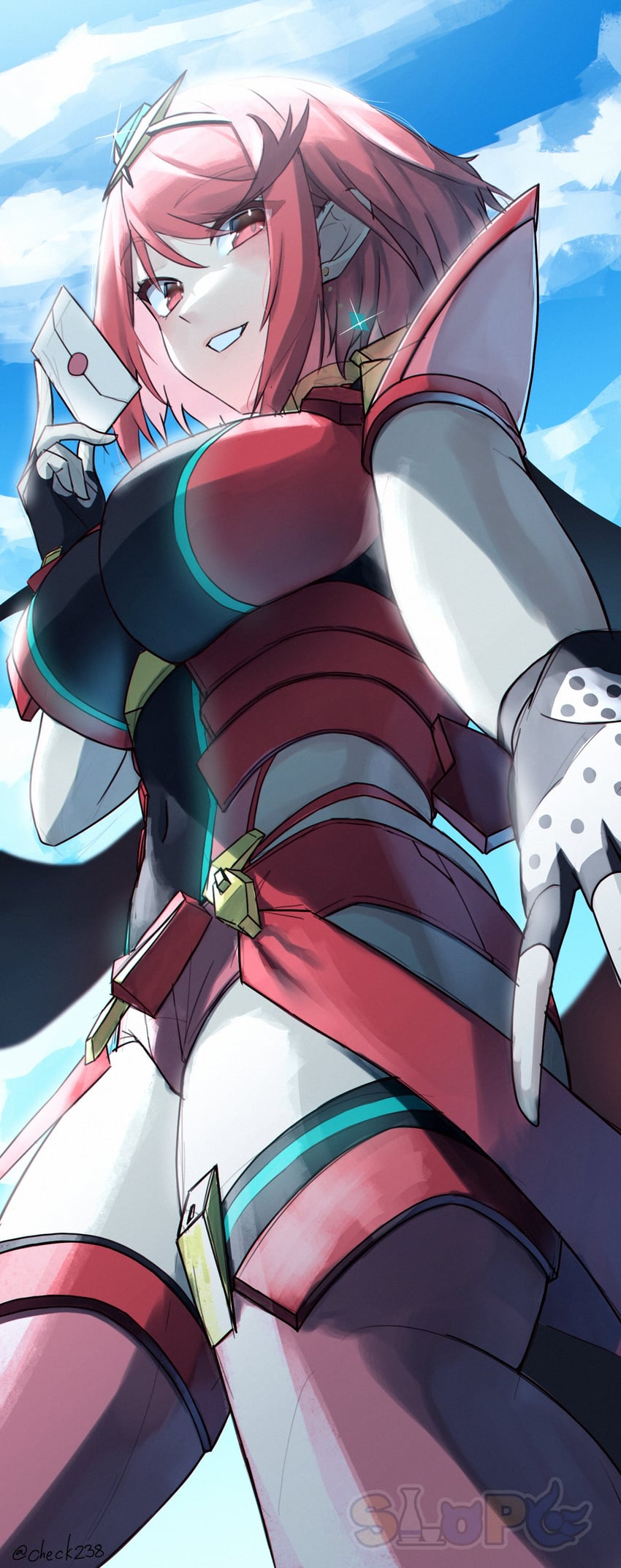 pyra (xenoblade chronicles and 2 more) drawn by slope_(check238)