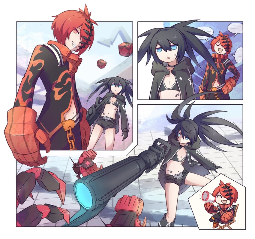 black rock shooter and mazuma (black rock shooter) drawn by mehyuew39