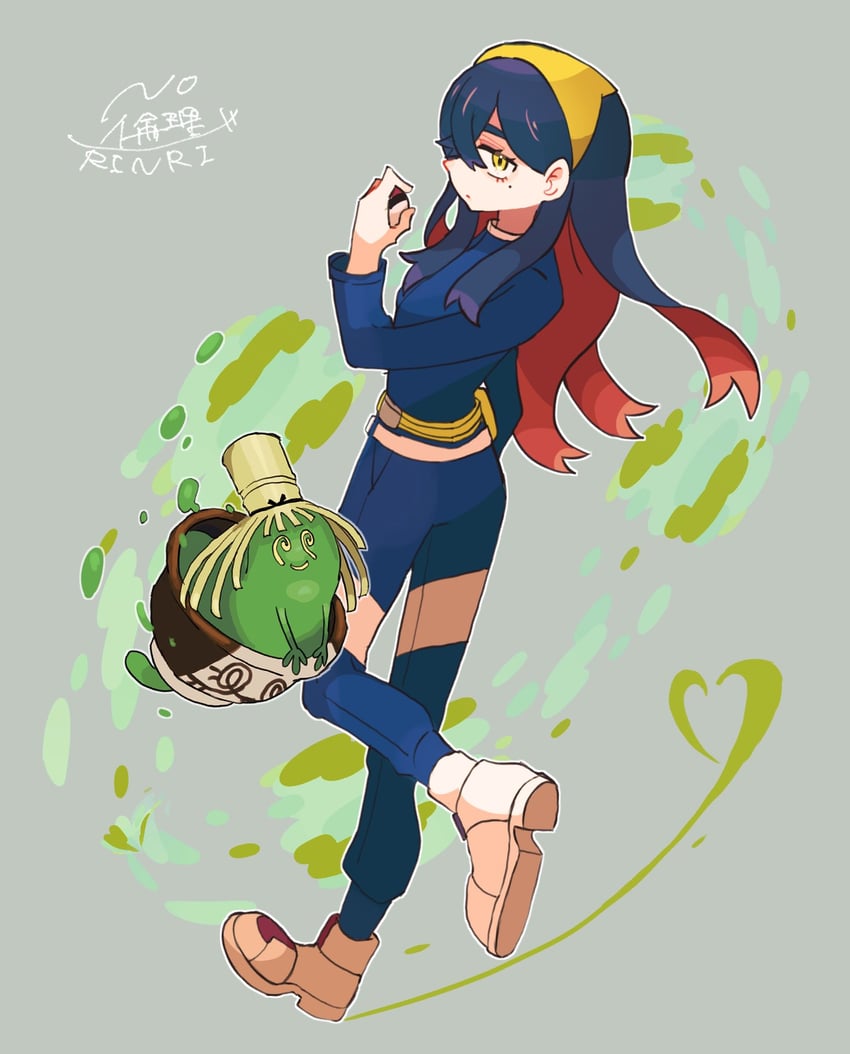 carmine and sinistcha (pokemon and 1 more) drawn by donguri_big