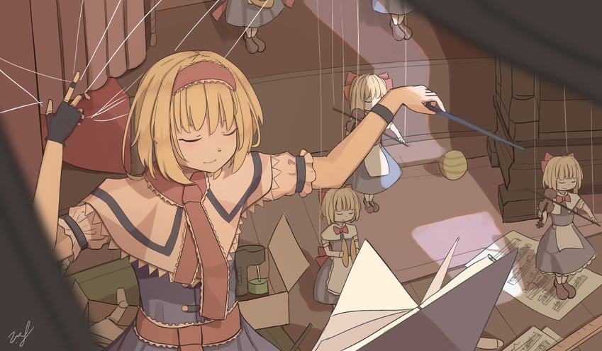 alice margatroid and shanghai doll (touhou) drawn by vanilla_flan