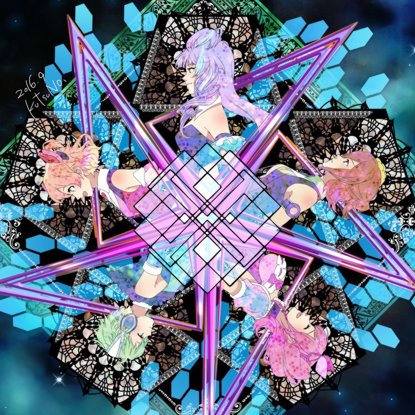 mikumo guynemer, freyja wion, kaname buccaneer, makina nakajima, and reina prowler (macross and 1 more) drawn by kutsuno