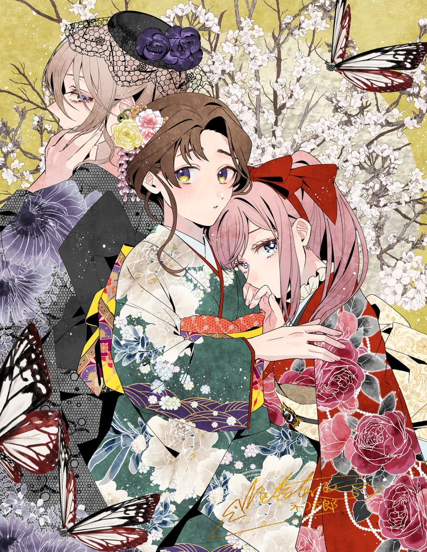 natori midori, lapis tenebrae, and diana (genkai ol-san wa akuyaku reijou-sama ni tsukaetai) drawn by shinonome_neko-tarou