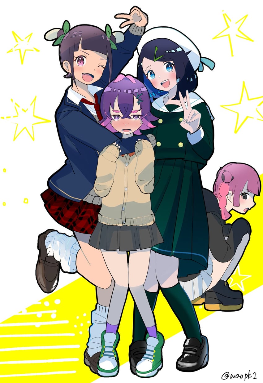 liko, dot, coral, and ann (pokemon and 1 more) drawn by waopk1
