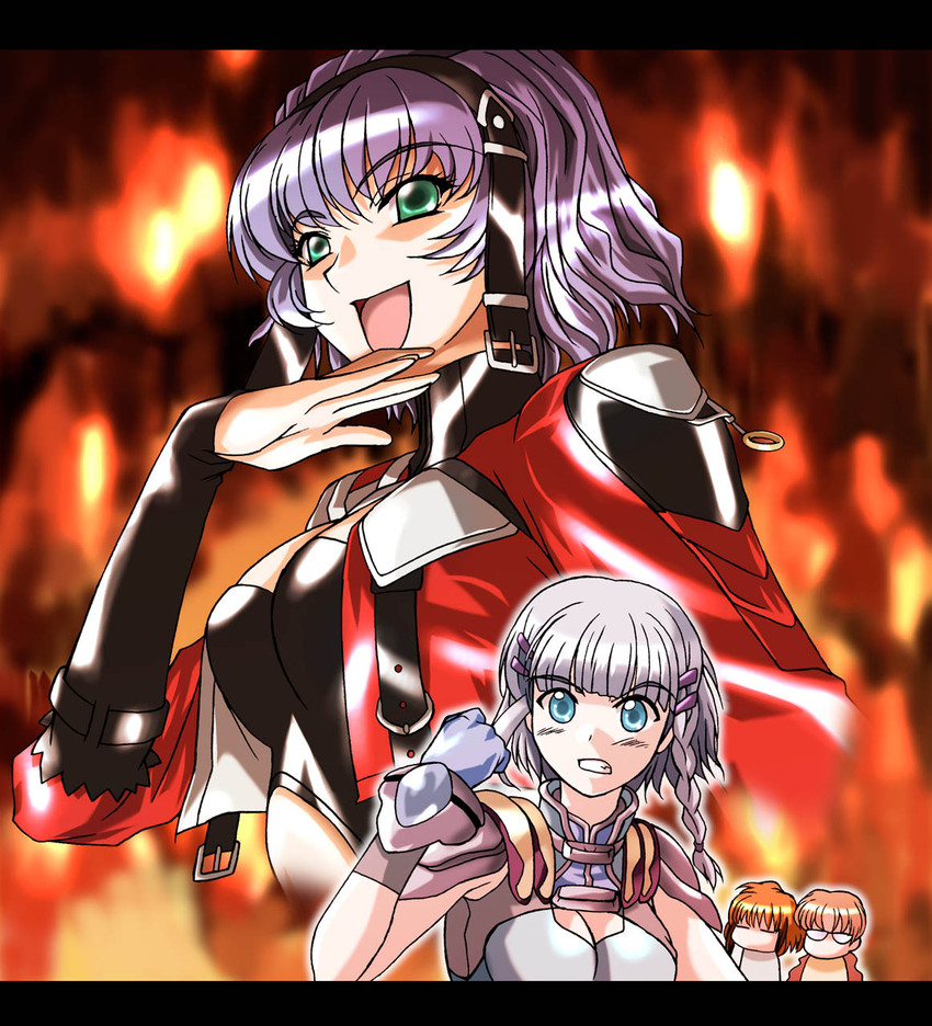 seolla schweizer, ibis douglas, aqua centolm, and tsugumi takakura (super robot wars)