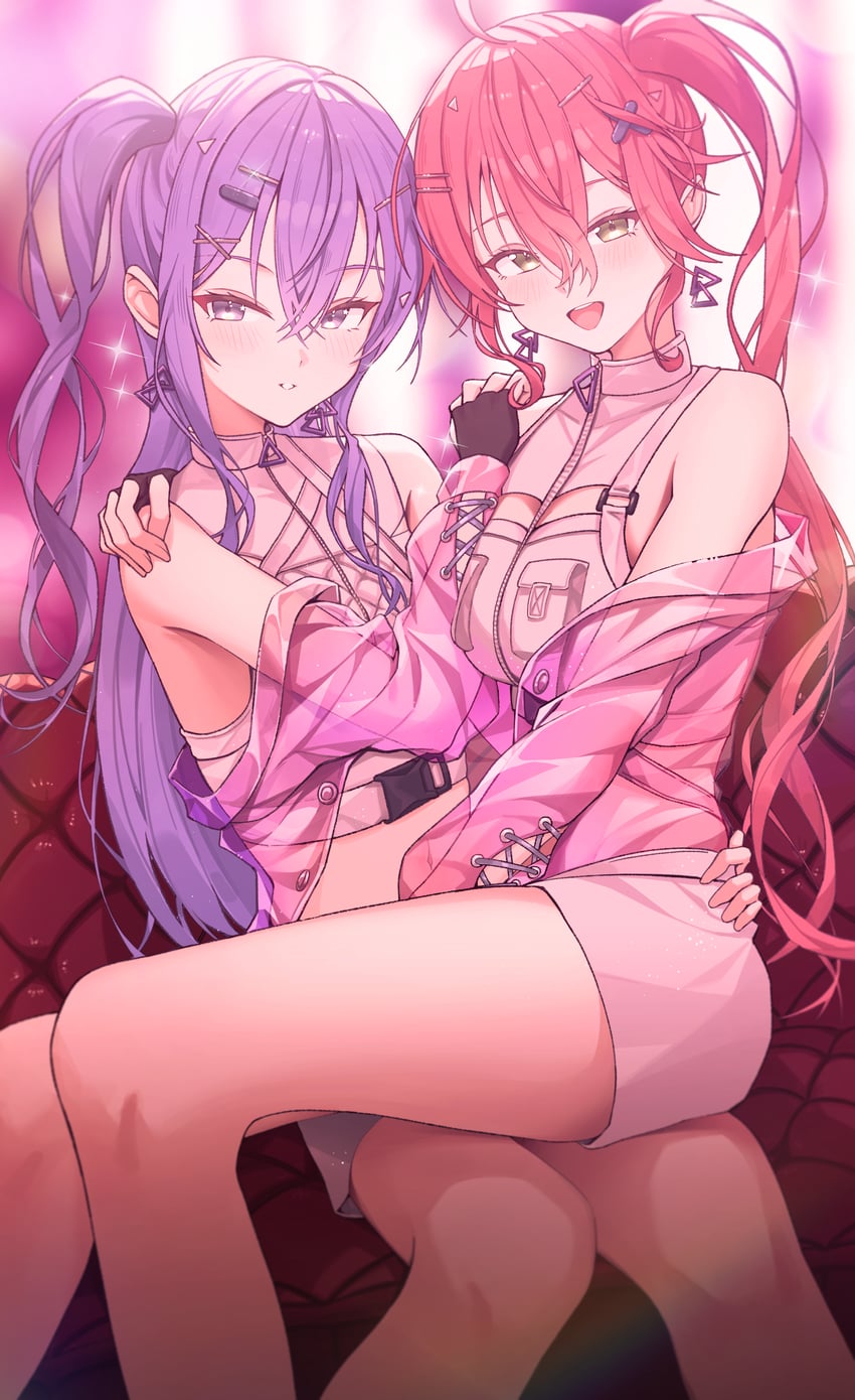 hoshimachi suisei and sakura miko (hololive and 1 more) drawn by yozora_(1wkdgusdn)