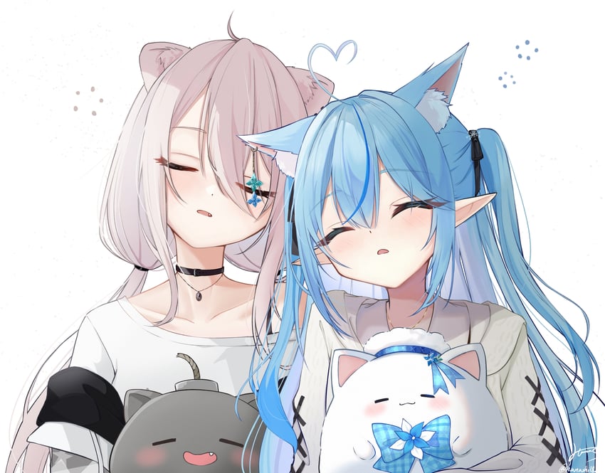 yukihana lamy, shishiro botan, ssrb, and yukimin (hololive) drawn by hana_s