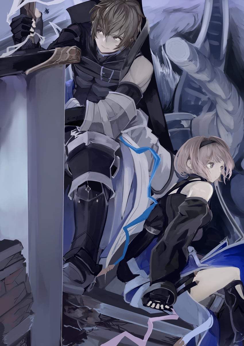 djeeta, gran, and honing seeker: phantom (granblue fantasy) drawn by c_maremaru