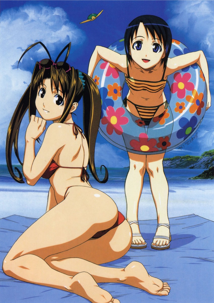 narusegawa naru, maehara shinobu, and tama (love hina) drawn by uno_makoto