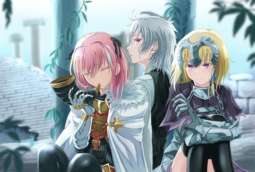 jeanne d'arc, astolfo, and sieg (fate and 1 more) drawn by mukade_(siieregannsu)