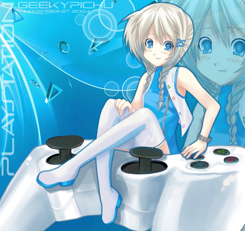 playstation 3 (original and 1 more) drawn by geekypichu