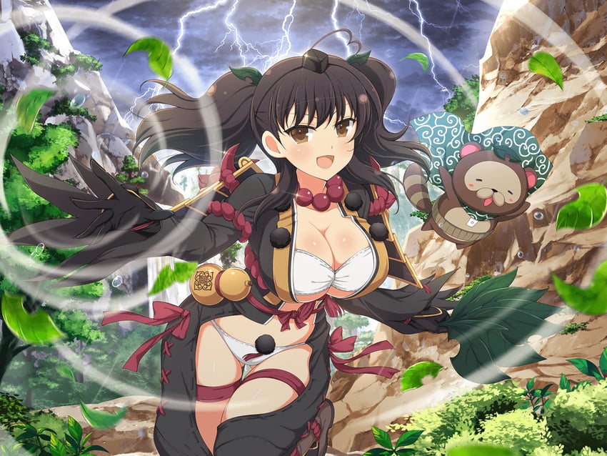 misato and pontarou (senran kagura and 2 more) drawn by yaegashi_nan