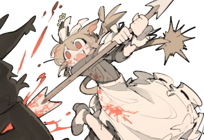 warrior of light and temmie chang (final fantasy and 1 more) drawn by temmie_chang